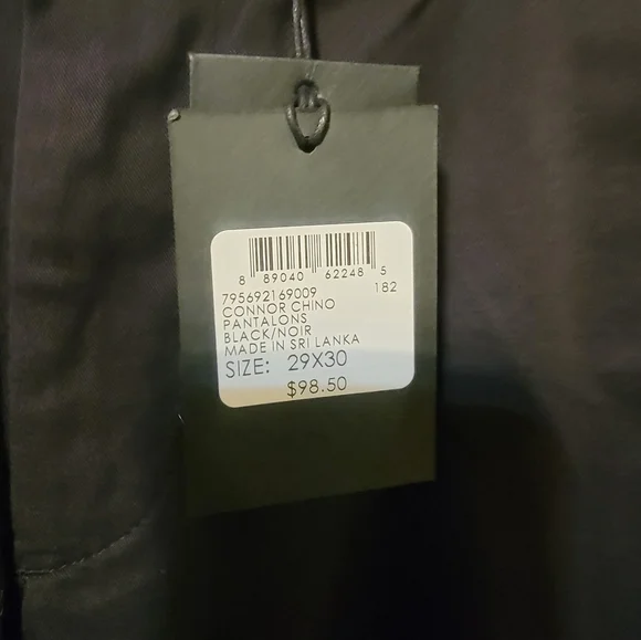 NWT Mens sz 29 x 30 Club Monaco Connor Chino Black Pants - Picture 6 of 8